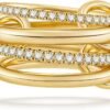 Stackable Rings for Women Non Tarnish, Dainty Cubic Zirconia Multi Ring 18K Gold Plated, Statement Rings Stacking Rings Jewelry