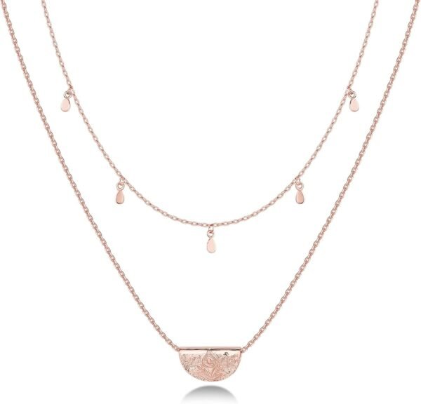 61YtmyUoB3L._AC_SL1500.jpg 14K Gold Plated Layering Necklaces | Stylish Minimalist Design Pendant Necklaces | Bar, Circle, Lotus, Disc, Dog Tag, Horizontal Bar Pendants for Women