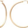 Gold Hoop Earrings for Women 14K Real Gold Plated Hoops with 925 Sterling Silver Post