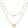 61Zr5lCl-L._AC_SL1500.jpg 14K Gold Plated Layering Necklaces | Stylish Minimalist Design Pendant Necklaces | Bar, Circle, Lotus, Disc, Dog Tag, Horizontal Bar Pendants for Women