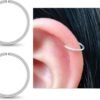 Small Gold or Sterling Silver Huggie Hoop Earrings for Women Cartilage Nose Helix Tragus