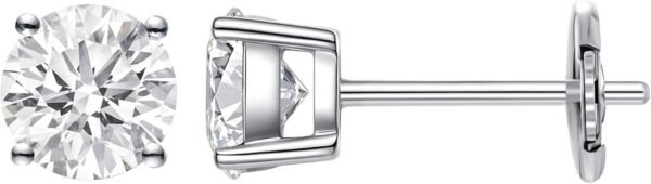 LAB-GROWN Round Cut Diamond Earrings 4 Prong (D-F Color, VS Clarity) Diamond Stud Earrings for Women, Elegant Stud Earrings