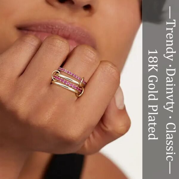 Stackable Rings for Women Non Tarnish, Dainty Cubic Zirconia Multi Ring 18K Gold Plated, Statement Rings Stacking Rings Jewelry