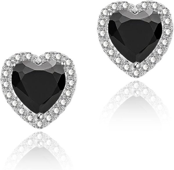 Cubic Zirconia Earrings Studs, Halo CZ Birthstone Simulated Diamond Stud Earrings for Women