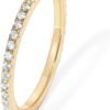 14K Gold Plated Solid 925 Sterling Silver CZ Simulated Diamond Stackable Ring Eternity Bands for Women