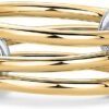 61jUuvDa2CL._AC_SL1500.jpg 14K Gold Plated Interlocked Stackable Rings for Women - Statement Mixed Metals Multi Ring Stack - Cubic Zirconia Two-Toned Connected Bands Stacking Jewelry