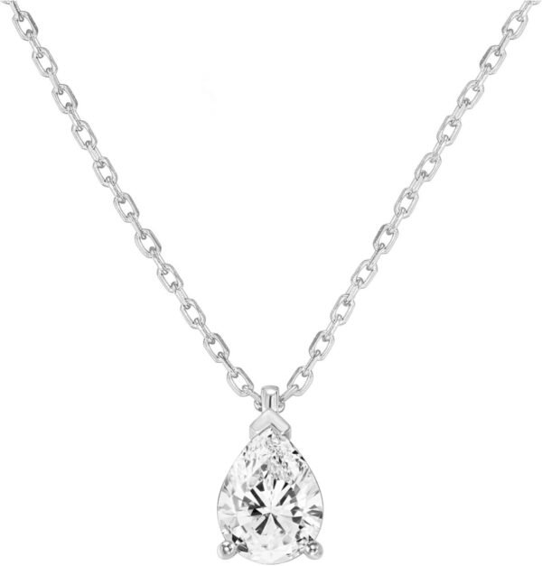 14K Gold Plated Cubic Zirconia Diamond Pendant Necklace for Women | Adjustable Slider