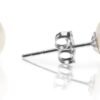 18K Gold Plated 925 Sterling Silver Round Stud White Simulated Shell Pearl Earrings