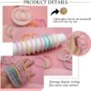 18Pcs 8mm Beaded Stretch Bracelet Handmade Round Glass Bracelet for Women Multicolor Matte Beads Elastic Bracelet