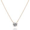 14K Gold Plated Crystal Solitaire 1.5 Carat (7.3mm) Cubic Zirconia Dainty Choker Necklace | Gold Necklaces for Women