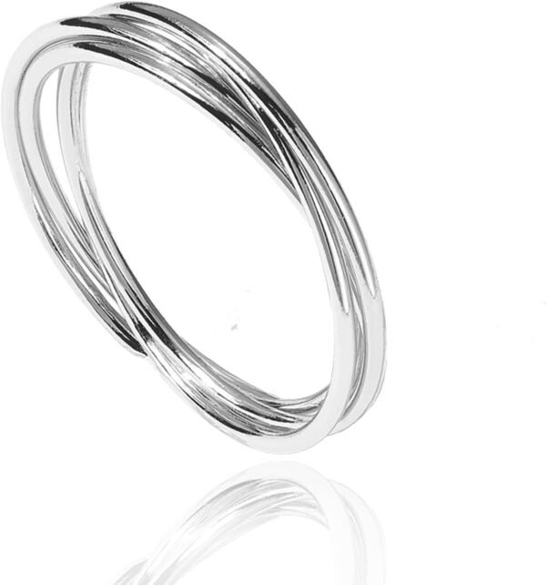 14K Plated Interlocked Rolling Anxiety Fidget Ring for Women and Men - Stacking Gold Ring