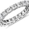 14K Gold Plated Eternity Ring for Women - Square-Cut Cubic Zirconia Rings - Stackable Love Wedding Band