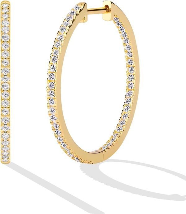 14K Gold Plated Small Hoop Earrings for Women,Hypoallergenic Hoop Earrings with Cubic Zirconia Trendy Lightweight Cartilage Gold Hoops Earrings for Women