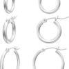 Gold Hoop Earrings for Women 14K Real Gold Plated Hoops with 925 Sterling Silver Post