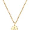 14K Gold Plated Engraved Coin Pendant Necklaces for Women | Byzantine Coin Pendants | Bohemian Necklace