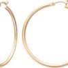 Gold Hoop Earrings for Women 14K Real Gold Plated Hoops with 925 Sterling Silver Post