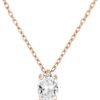 14K Gold Plated Cubic Zirconia Diamond Pendant Necklace for Women | Adjustable Slider