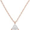 14K Gold Plated Cubic Zirconia Diamond Pendant Necklace for Women | Adjustable Slider