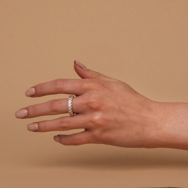 61vbVXFVEML._AC_SL1500.jpg 18K Gold Plated Rings Oval Cubic Zirconia Love Ring | Eternity Ring | 5mm Stackable Rings for Women | Gold Rings for Women (Vermeil - Yellow, 9)