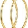 4mm Thick Gold Chunky Earrings Steling Silver Post Hoops Earrings For Women Hollow Tube Hoops Earrings Thick Gold Hoop Earrings Hypoallergenic Lightweight Gold Hoop Large Earrings 20/30/40/50/60MM