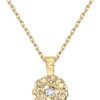 14K Gold Plated Engraved Coin Pendant Necklaces for Women | Byzantine Coin Pendants | Bohemian Necklace