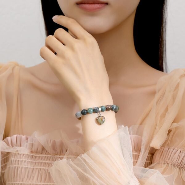 713ceuTAtBL._AC_SL1400.jpg Healing Crystal Bracelet for Women, 8 mm Natural Gemstone Beaded Bracelet, Love Heart Bracelet Jewelry Gifts for Birthday Mothers Day Valentine's Day Anniversary