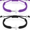 Cross Friendship Bracelet Adjustable Braided Rope Jesus Christian Cross Bracelets Matching Couple String Lucky Strand BFF Wristband for Women Men Boy Girls Easter Baptism