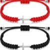 Cross Friendship Bracelet Adjustable Braided Rope Jesus Christian Cross Bracelets Matching Couple String Lucky Strand BFF Wristband for Women Men Boy Girls Easter Baptism