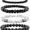 Men’s Bracelet Set Multi - Tiger Eye/Matte Agate/Lava Rock Gifts for Birthday/Anniversary/Christmas
