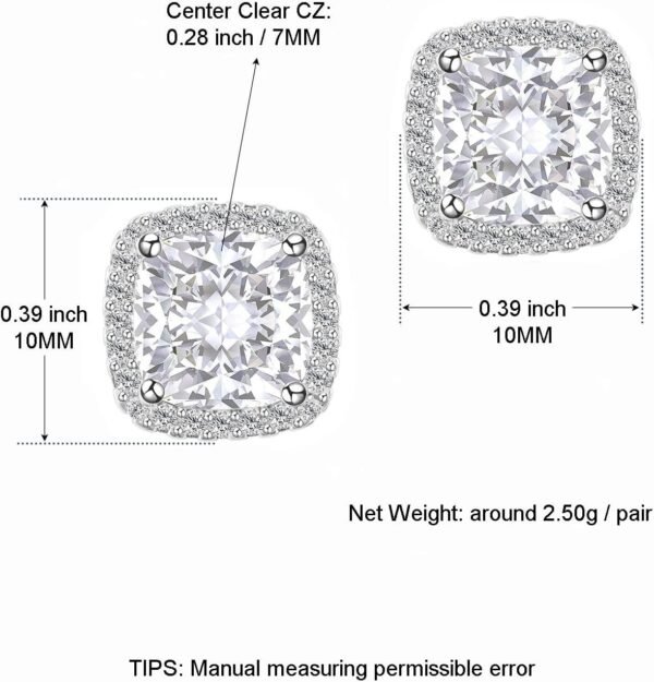 Cubic Zirconia Earrings Studs, Halo CZ Birthstone Simulated Diamond Stud Earrings for Women