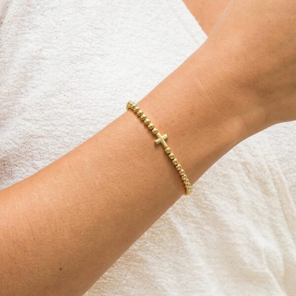 Gold Bracelets for Women 14K Gold Beaded Bracelets Stackable Bracelets for Women Gold Charm Bracelet Non Tarnish Gold Jewelry for Women Trendy