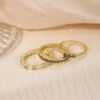 Gold Rings for Women Non Tarnish Dainty Stackable Rings Trendy Eternity Promise CZ Peridot Ring Set Waterproof Gold Jewelry for Women Size 5-10