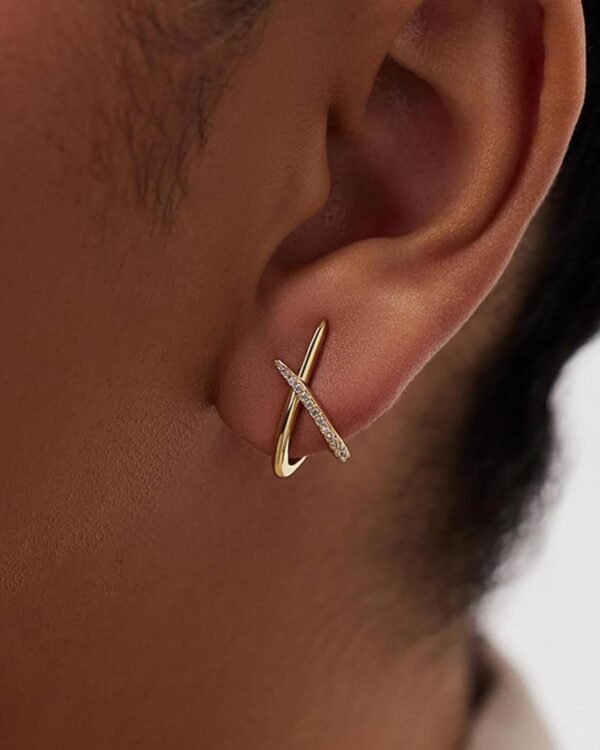 Gold Earrings for Women Trendy,14K Gold Stud Earrings Dainty Earrings Simple Minimalist Cubic Zirconia Diamond Gold Earrings Hypoallergenic Earring for Women Gifts