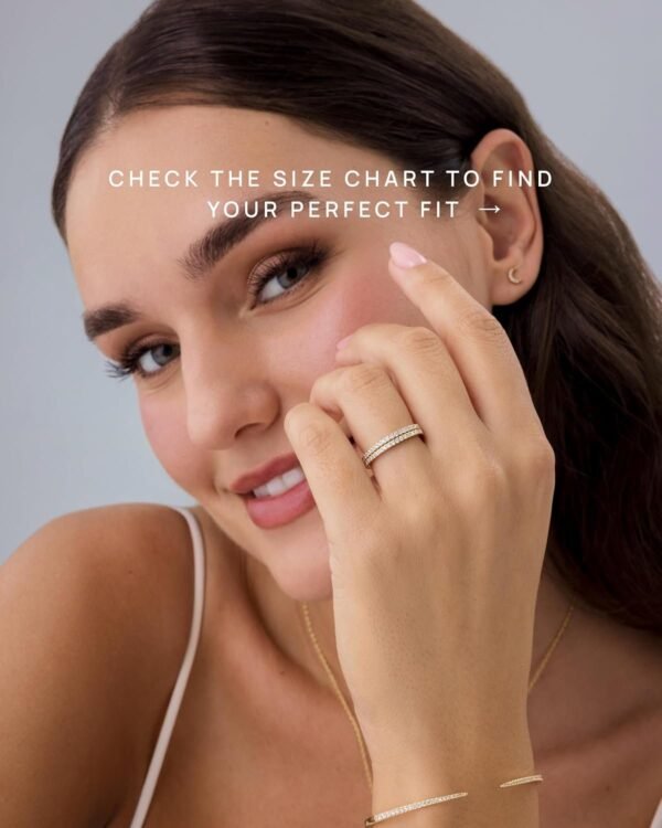 14K Gold Plated Solid 925 Sterling Silver CZ Simulated Diamond Stackable Ring Eternity Bands for Women