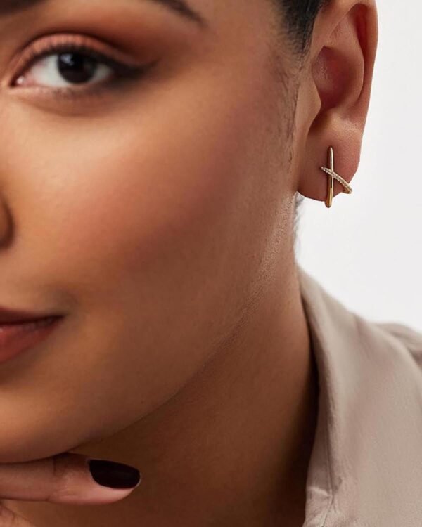 Gold Earrings for Women Trendy,14K Gold Stud Earrings Dainty Earrings Simple Minimalist Cubic Zirconia Diamond Gold Earrings Hypoallergenic Earring for Women Gifts