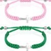 Cross Friendship Bracelet Adjustable Braided Rope Jesus Christian Cross Bracelets Matching Couple String Lucky Strand BFF Wristband for Women Men Boy Girls Easter Baptism