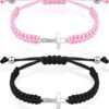 Cross Friendship Bracelet Adjustable Braided Rope Jesus Christian Cross Bracelets Matching Couple String Lucky Strand BFF Wristband for Women Men Boy Girls Easter Baptism