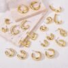 10 Pairs Hypoallergenic Chunky Gold Dangle Earrings for Women Trendy Thick Gold Plated Hoop Earrings Set Lightweight Jewelry