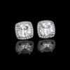 Cubic Zirconia Earrings Studs, Halo CZ Birthstone Simulated Diamond Stud Earrings for Women