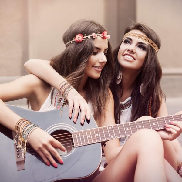 28 Pieces Woven Wrap Friendship Bracelets Handmade Boho Braided Friendship Anklets Adjustable Colorful Beaded String Bracelet