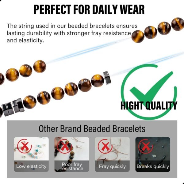 Men’s Bracelet Set Multi - Tiger Eye/Matte Agate/Lava Rock Gifts for Birthday/Anniversary/Christmas