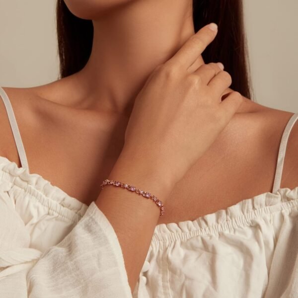 14K Gold Plated 3mm Cubic Zirconia Classic Adjustable Tennis Bracelet |Gold Bracelets for Women |Bride Bracelet for Wedding|Size 6.5-8 Inch