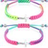 Cross Friendship Bracelet Adjustable Braided Rope Jesus Christian Cross Bracelets Matching Couple String Lucky Strand BFF Wristband for Women Men Boy Girls Easter Baptism