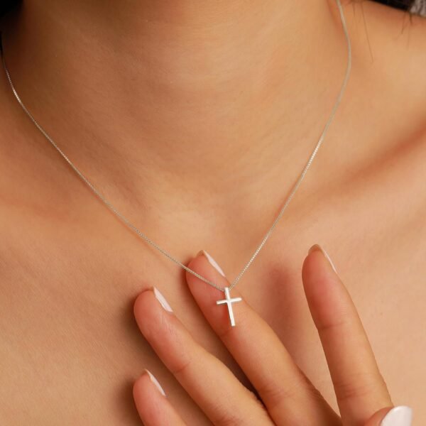 71jGvUlss8L._AC_SL1500.jpg 925 Sterling Silver Cross Necklace for Women, Tiny Religious Cross Stuffers Baptism Religious Faith Chain Pendant Necklace for Men 14K Gold Plated Cross Choker Necklace Birthday Easter Jewelry Gift