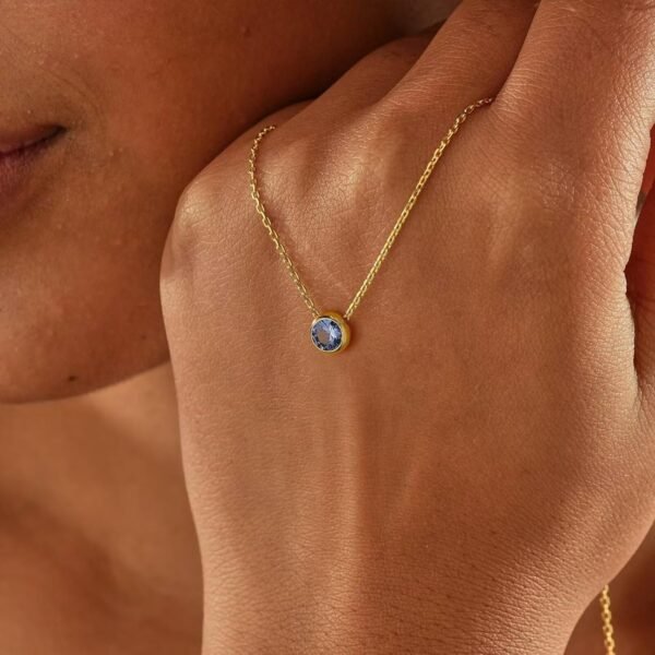 Birthstone Necklace for Women, Dainty 14K Gold Plated Red Blue Green Diamond Emerald Birthstone Necklace 12 Month Birthstone Jewelry Birthday Gifts for Women Teen Girls