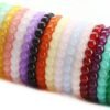 18Pcs 8mm Beaded Stretch Bracelet Handmade Round Glass Bracelet for Women Multicolor Matte Beads Elastic Bracelet