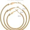 6/8 Pairs Gold Silver Plated Hoop Earrings for Women, Hypoallergenic Stainless Steel Gold Hoops Silver Hoop Earrings Set, Lightweight Large Small Hoops Women Earrings Loop Earrings Set