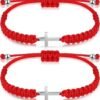 Cross Friendship Bracelet Adjustable Braided Rope Jesus Christian Cross Bracelets Matching Couple String Lucky Strand BFF Wristband for Women Men Boy Girls Easter Baptism
