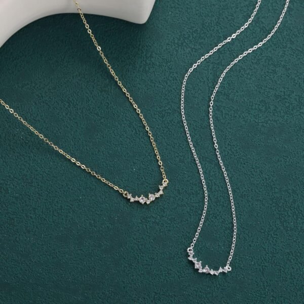 Diamond Necklace for Women Dainty Square Cubic Zirconia Splints Solitaire Pendant Necklace for women 14kGold/Silver Plated Different Width Square CZ Pendant Necklaces Simulated Diamond Bridesmaid Jewelry for Women