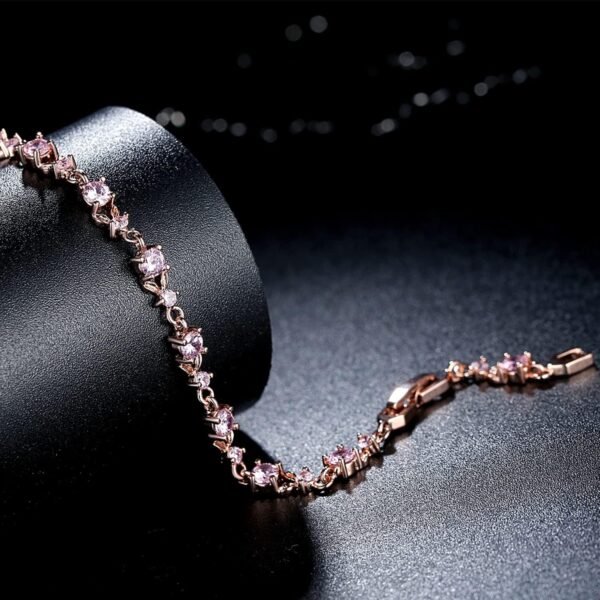 14K Gold Plated 3mm Cubic Zirconia Classic Adjustable Tennis Bracelet |Gold Bracelets for Women |Bride Bracelet for Wedding|Size 6.5-8 Inch